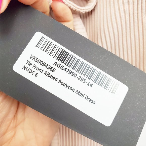 NASTY GAL 90s Ribbed Peach Bodycon Mini Dress NWT - Picture 4 of 5